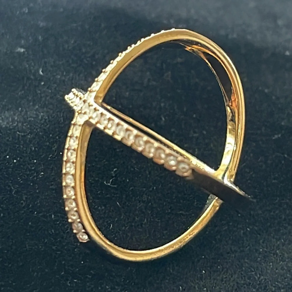 Michael Kors Pave Ring Criss Cross X Rhinestone size 8 - Picture 9 of 14